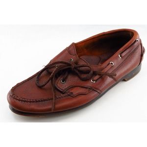 Johnston And‎ Murphy Derby Oxfords Brown Leather Men Shoes Size 8 Medium